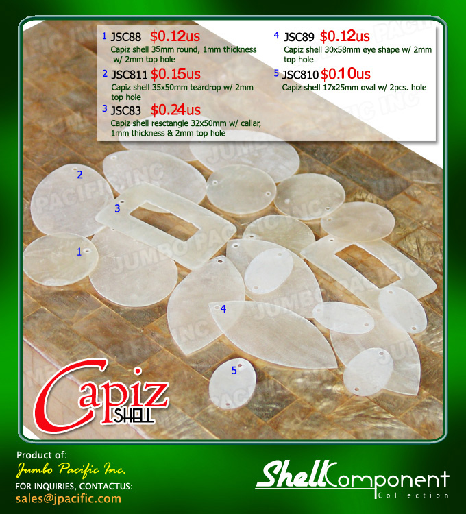 Capiz shell components